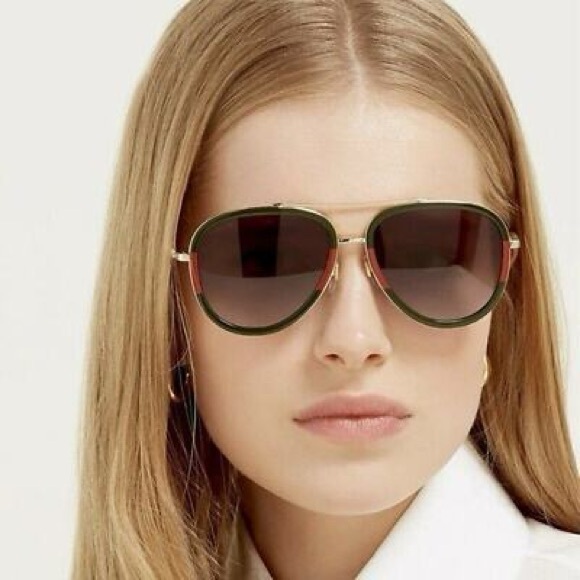 Gucci Web Aviator Sunglasses Frame - Picture 14 of 15